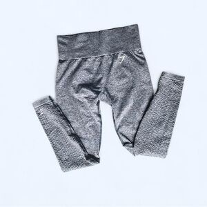 Gymshark Gray Leggings with Wide Waistband and Stretchy Fit